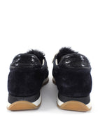 Brunello Cucinelli Black Shearling Nylon Monili Sneakers - 38.5 / 38