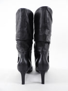Brunello Cucinelli Black Leather Slouch Mid Boot - 36.5