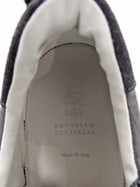 Brunello Cucinelli Black Nylon and Suede Slip on Sneakers with Monili Detail - 40