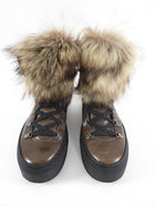 Brunello Cucinelli Brown Leather and Fur Mountain Boots - 38