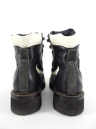 Brunello Cucinelli Black and Grey Leather and Suede Ankle Boot - 36.5