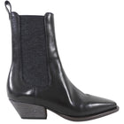 Brunello Cucinelli Black Leather Chelsea Boots with Monili Heel - 36.5 / USA 7