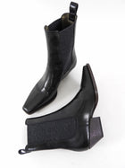 Brunello Cucinelli Black Leather Chelsea Boots with Monili Heel - 36.5 / USA 7