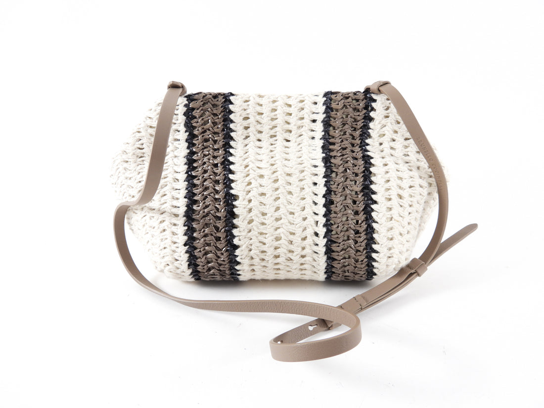 Brunello Cucinelli Woven Stripe Clutch Bag