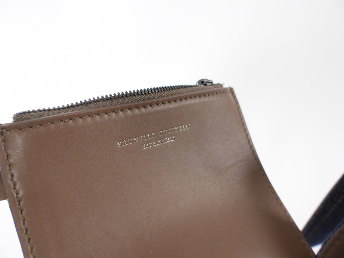 Brunello Cucinelli Small BC Duo Blue Denim Bucket Bag