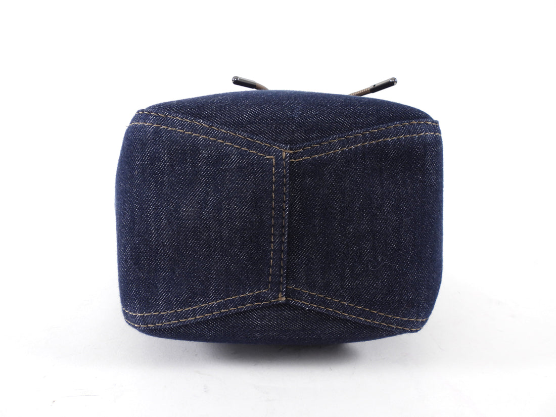 Brunello Cucinelli Small BC Duo Blue Denim Bucket Bag