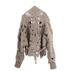 Brunello Cucinelli Taupe Cashmere Flower Knit Cardigan Sweater - S / M