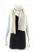 Brunello Cucinelli Light Beige Cashmere Long Knit Scarf