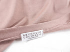 Brunello Cucinelli Quartz Pink Cashmere V Neck Monili Knit Top -S