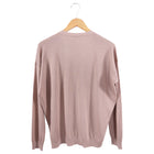 Brunello Cucinelli Quartz Pink Cashmere V Neck Monili Knit Top -S