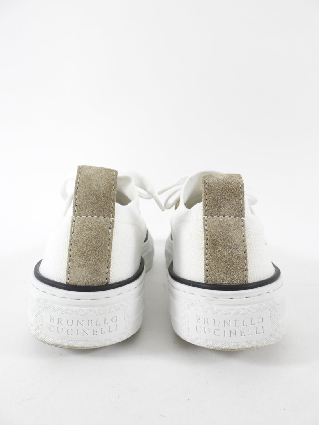 Brunello Cucinelli White Knit Low Top Sock Sneaker - 37