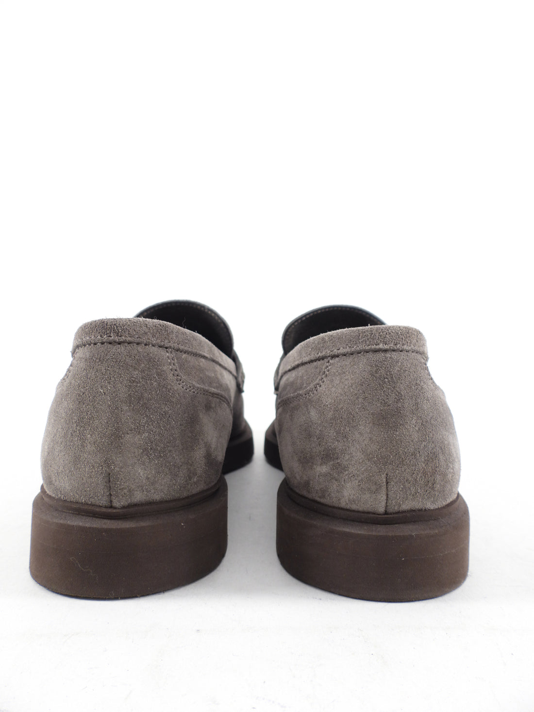 Brunello Cucinelli Grey Suede Monili Loafers - 37