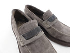 Brunello Cucinelli Grey Suede Monili Loafers - 37