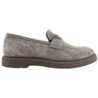 Brunello Cucinelli Grey Suede Monili Loafers - 37