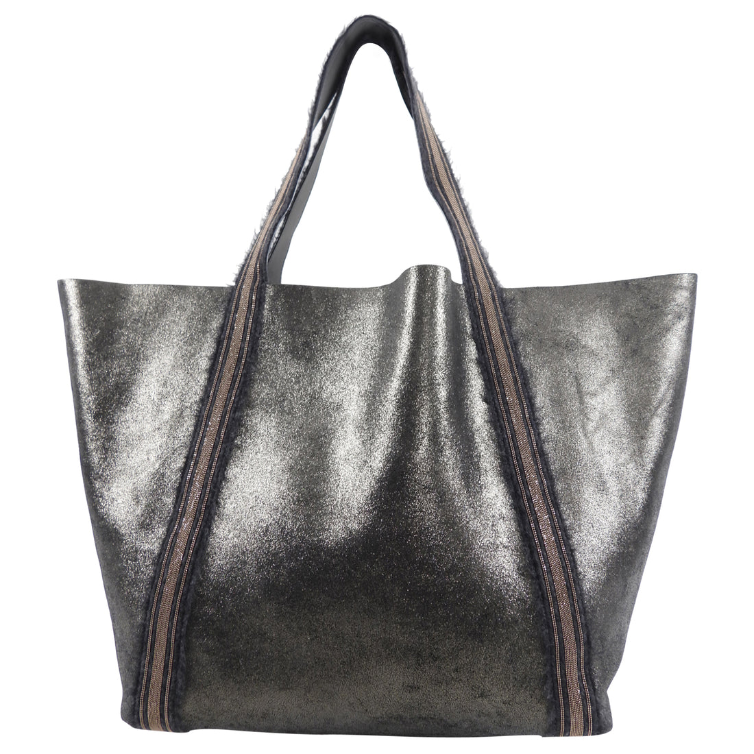 Brunello Cucinelli Large Reversible Leather Monili Tote Bag