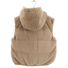 Brunello Cucinelli Brown Shearling Hooded Down Vest - IT40 / 4 / XS / S