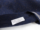 Brunello Cucinelli Navy Blue Stripe V-Neck Sweater- S