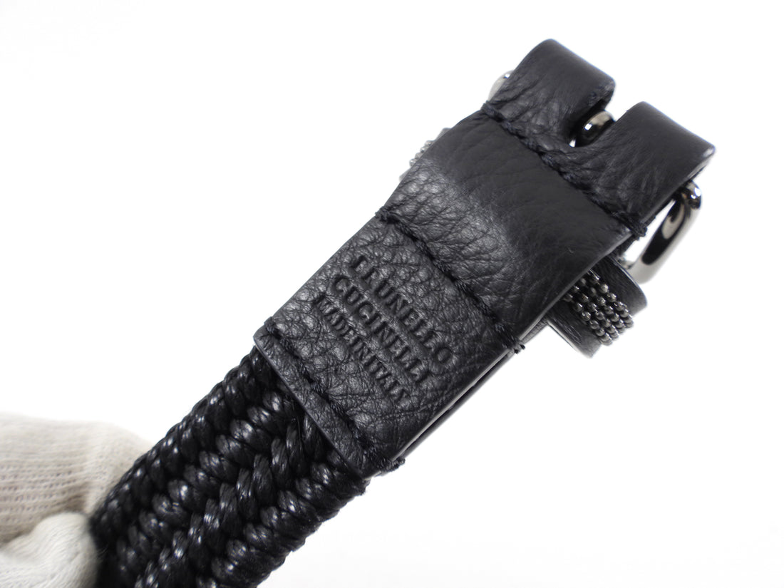 Brunello Cucinelli Black Braided Leather Belt - M / L