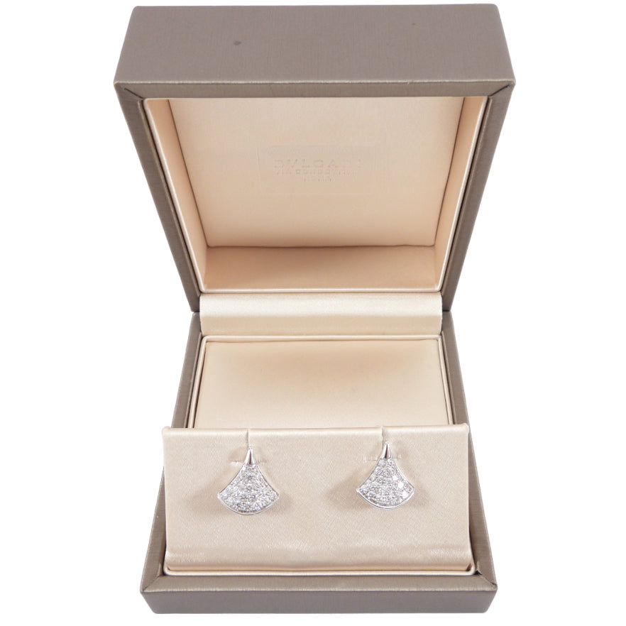 Bvlgari Divas Dream 18k White Gold Diamond Stud Earrings