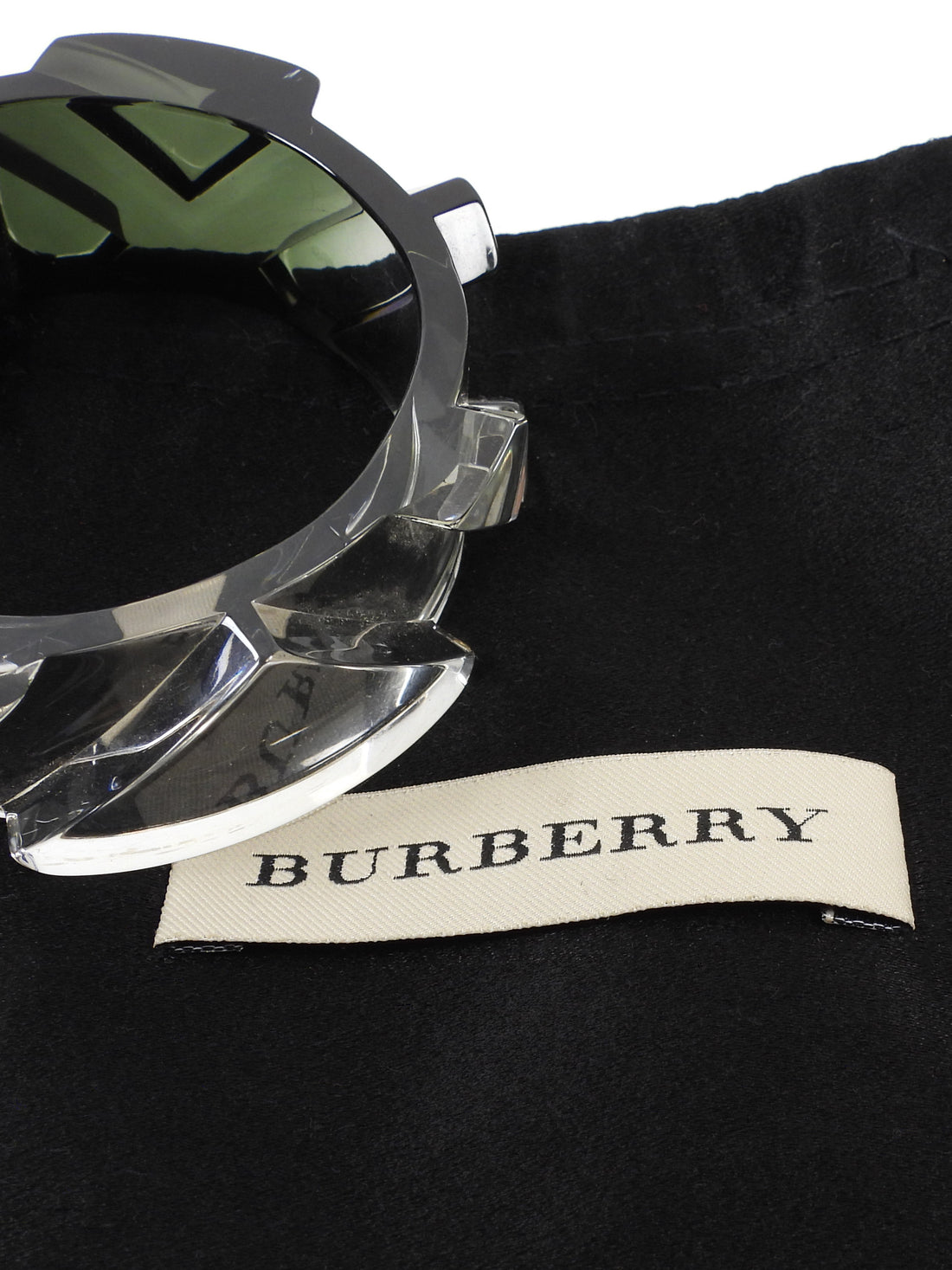 Burberry Clear Smoke Ombre Acrylic Resin Bangle Bracelet - XS