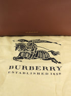 Burberry Tan Brown Grained Derby Leather and Check Banner Tote Bag