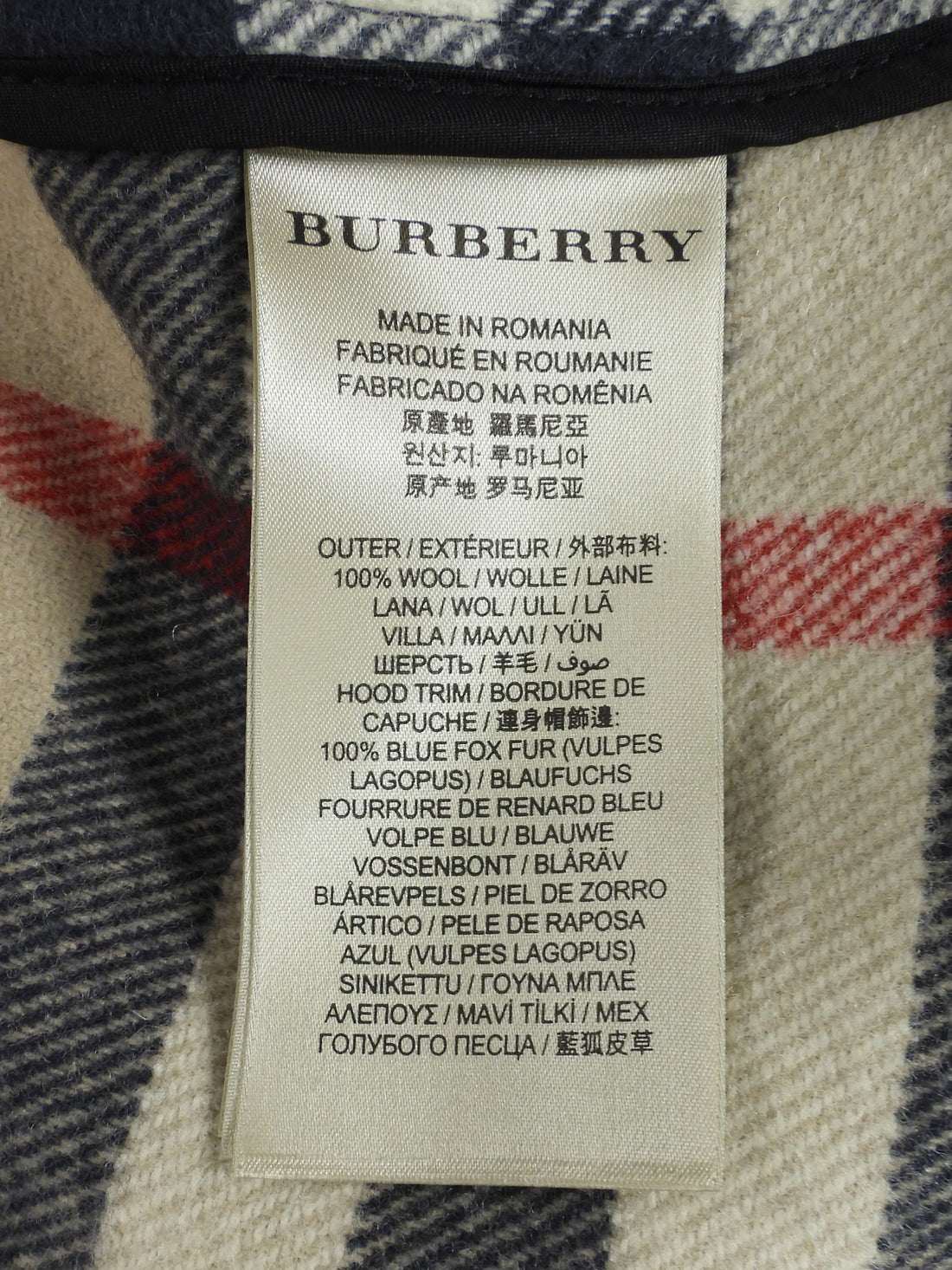 Burberry Britt Grey and Black Blackwell Wool Duffle Coat with Fur Trim Hood - UK 12 / US 10 /  EU 44