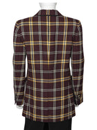 Burberry Red Yellow Check Wool Blazer Jacket - UK 8 / US 10