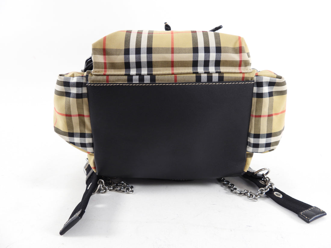 Burberry Large Check Fabric and Leather Backpack