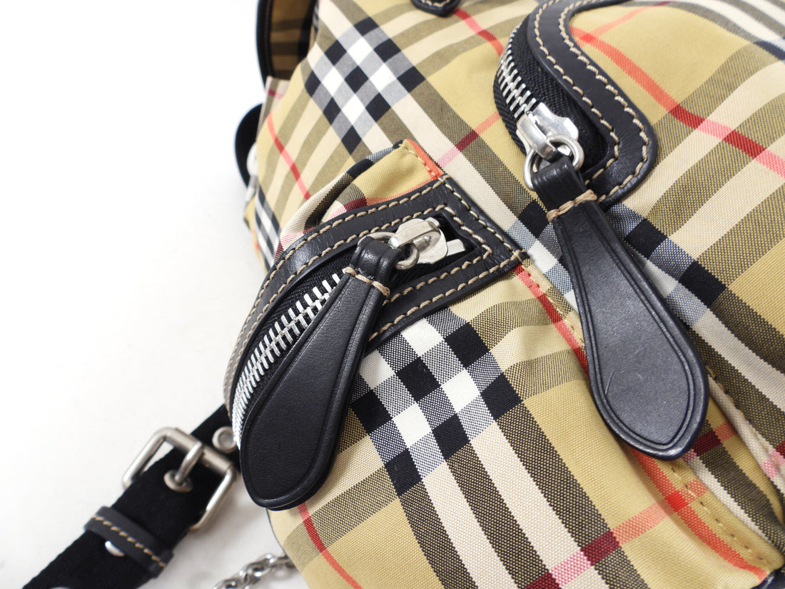 burberry small vintage check and leather backpack Burberry Large Check Fabric and Leather Backpack – I MISS YOU VINTAGE