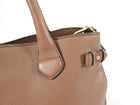 Burberry Brown Leather House Check Two Way Tote Bag