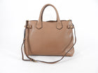 Burberry Brown Leather House Check Two Way Tote Bag