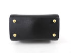 Burberry Black Leather House Check Mini Banwell Two Way Tote Bag