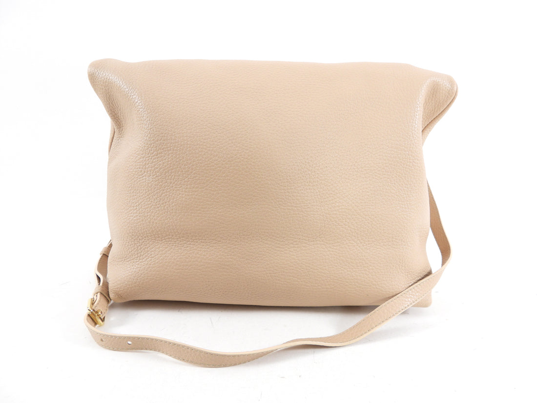 Burberry Beige Grained Leather 2 Way Shoulder Bag / Clutch