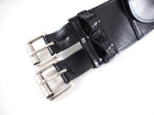 Burberry Black Leather Snap Pocket Belt - L