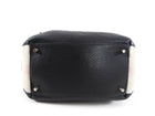 Burberry Black Grained Leather and Check Fabric Maidstone 2-way Bag