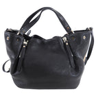 Burberry Black Grained Leather and Check Fabric Maidstone 2-way Bag