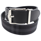 Burberry Black Nova Check and Black Leather Reversible Belt - 80/32