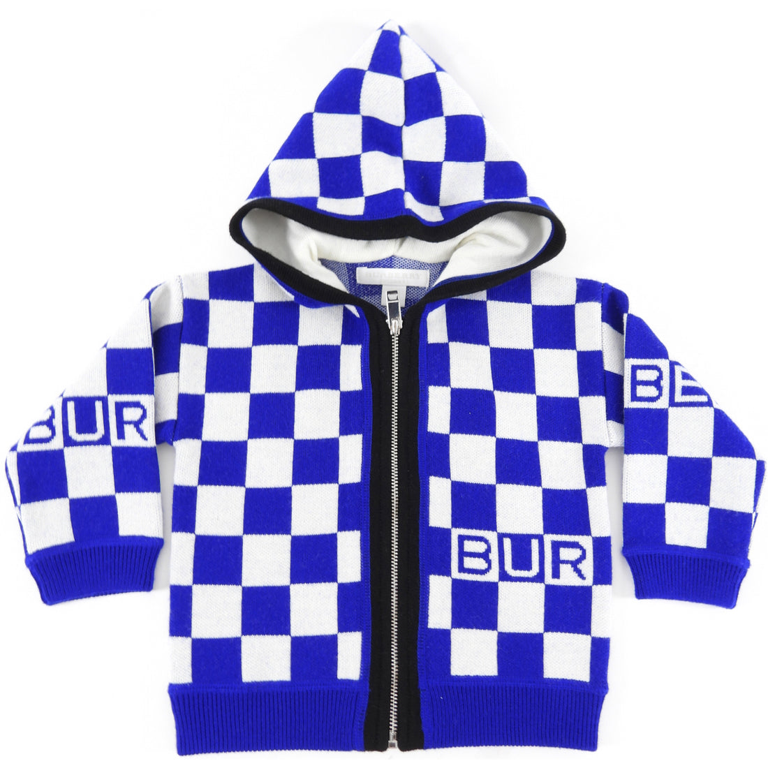 Burberry Children Blue White Checker Hoodie - 12M