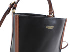 Burberry Black and Brown Leather Small Bucket Bag with Pouch