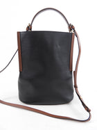 Burberry Black and Brown Leather Small Bucket Bag with Pouch