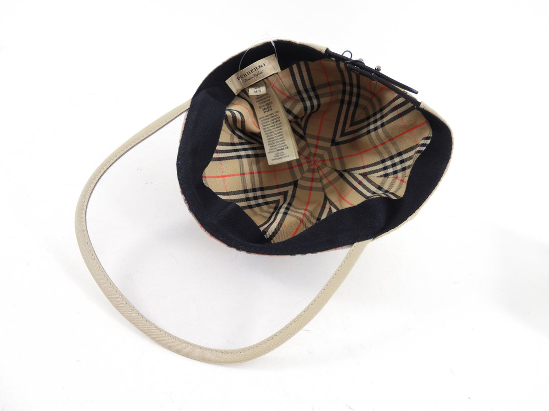 Burberry Cotton Check Hat with Clear PVC Visor