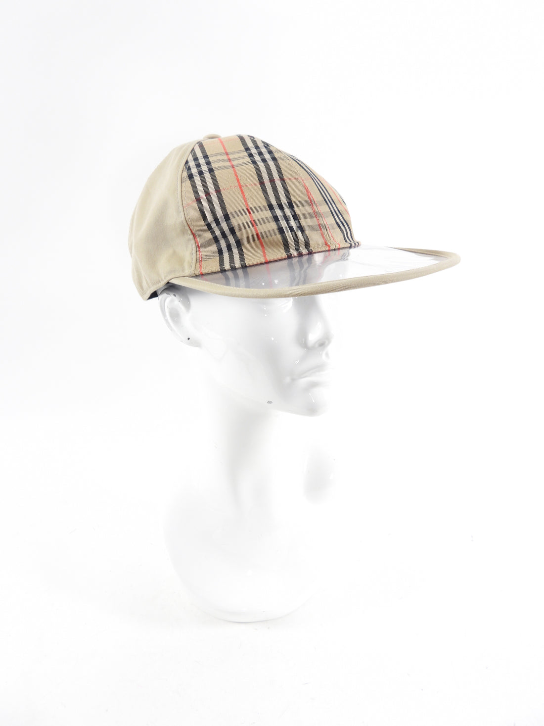 Burberry Cotton Check Hat with Clear PVC Visor