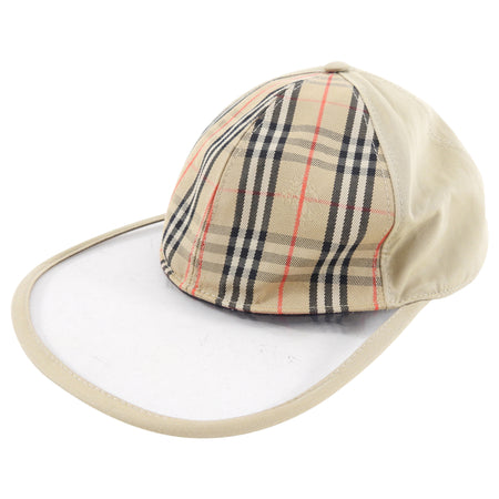 Burberry Cotton Check Hat with Clear PVC Visor