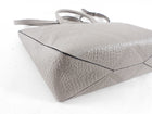 Burberry Grey Embossed Check Leather Tote Bag