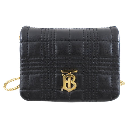 Burberry Micro Lola TB Black Leather Quilted Crossbody Bag