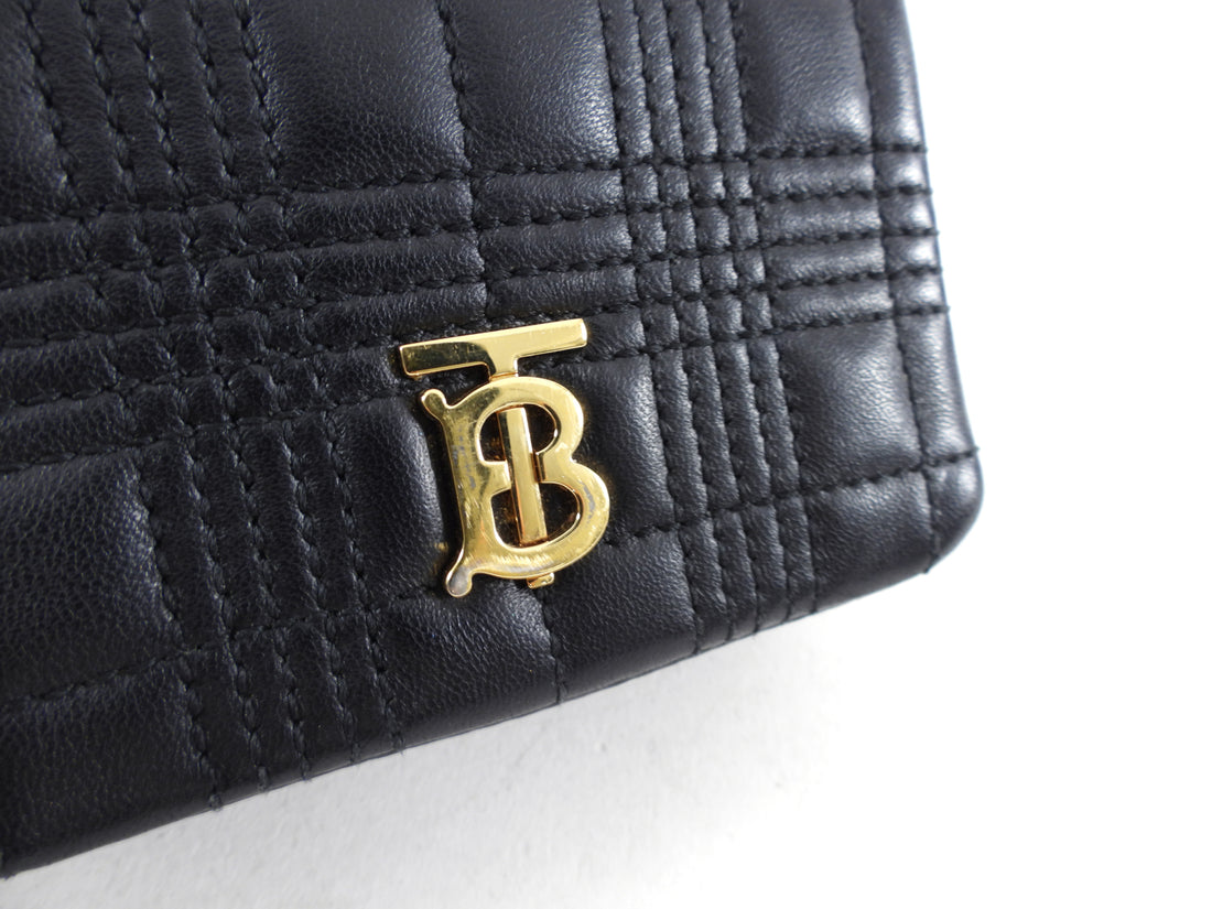 Burberry Micro Lola TB Black Leather Quilted Crossbody Bag