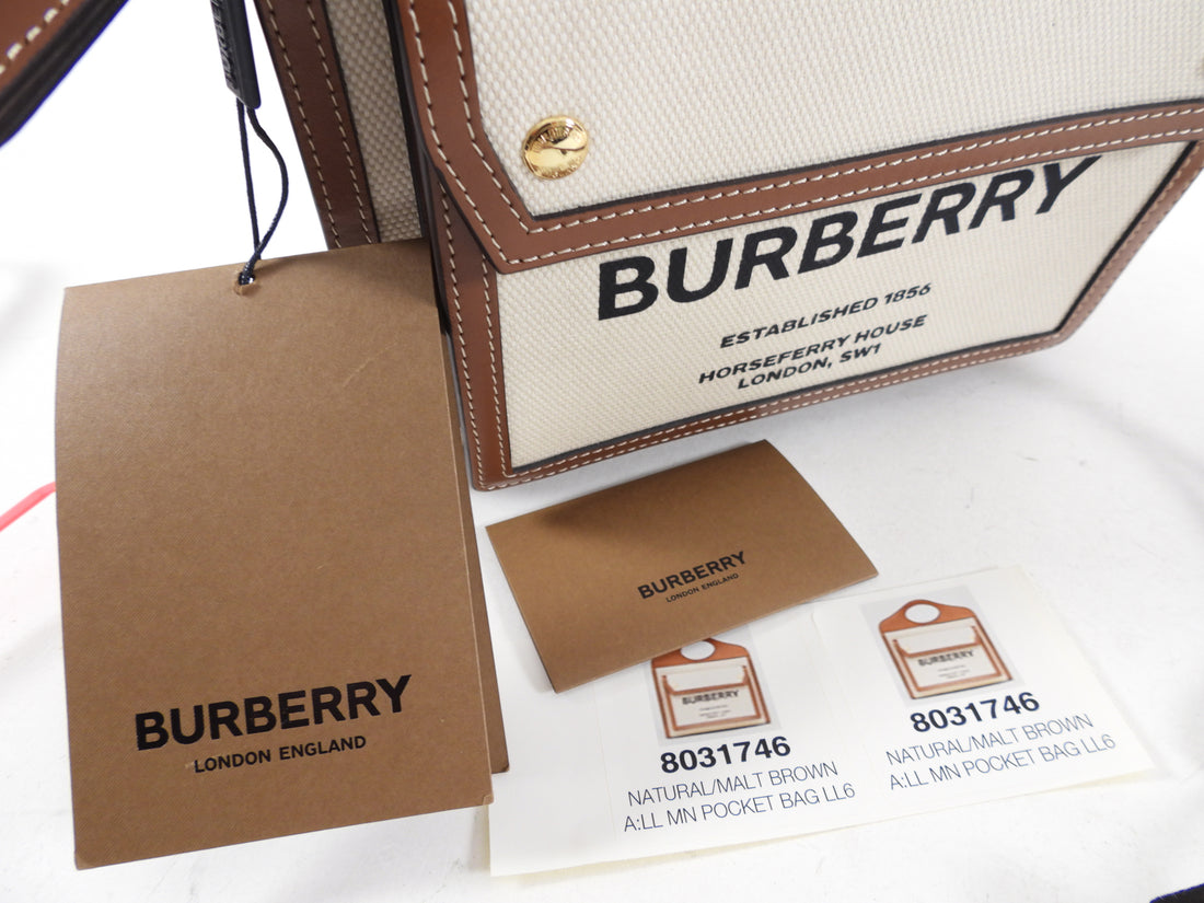 Burberry Small Canvas and Leather Pocket Bag