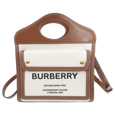 Burberry Small Canvas and Leather Pocket Bag