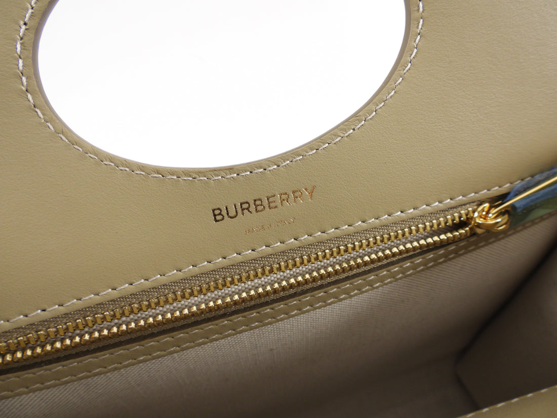 Burberry Small Pocket Bag in Ecru and Toile Canvas