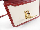 Burberry Small TB Canvas Toile and Red Leather Crossbody Bag